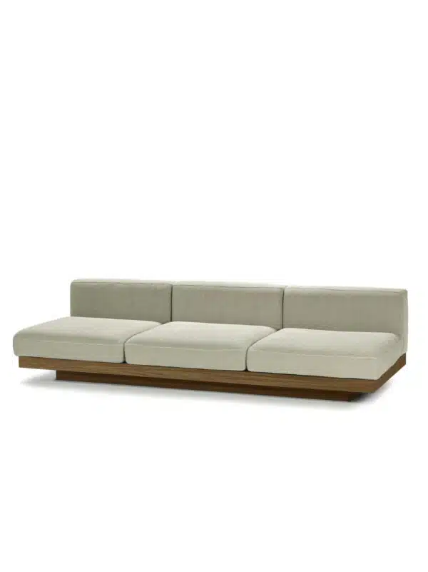 Bench 3 places sand cognac indoor Rudolph